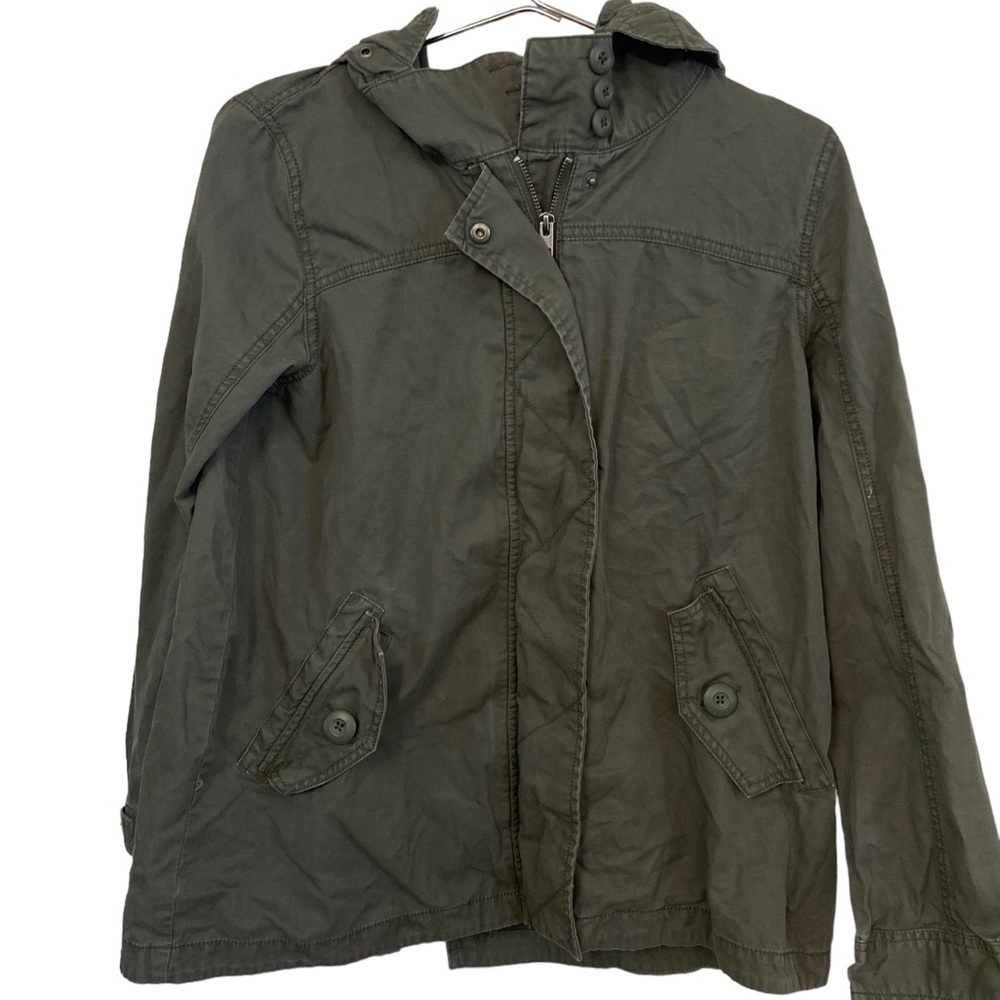 American Eagle Outfitters Women’s M Classic Full Zip Gray Utility Jacket Hoodie